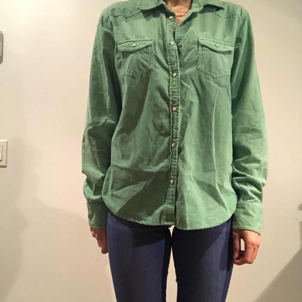 Minty corduroy for an adventure in the woods!